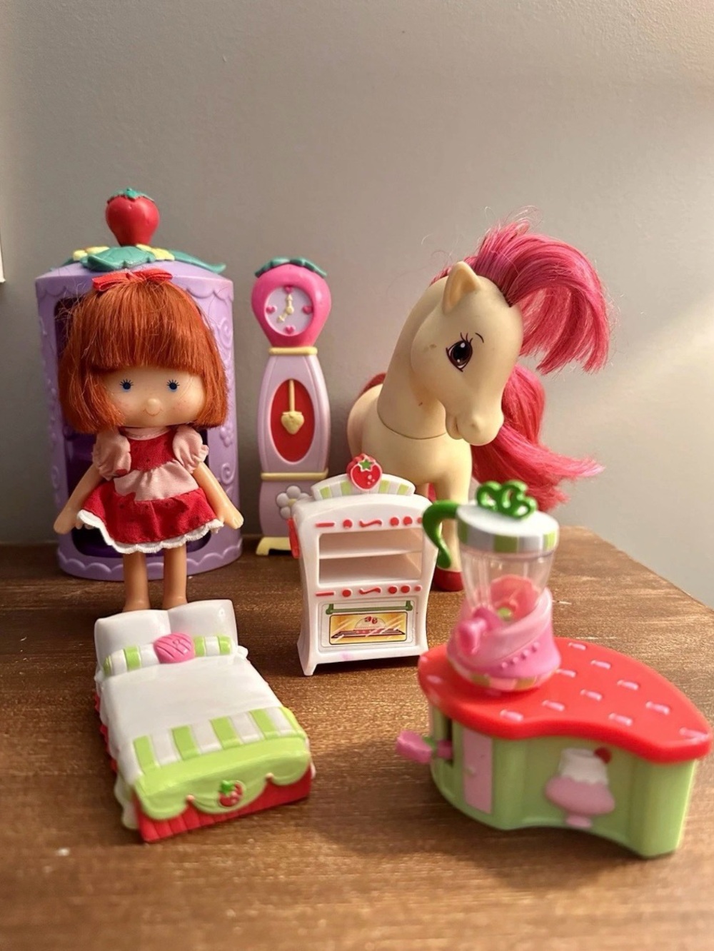 Vintage Strawberry Shortcake Berry Pretty Pony Doll and Accessories